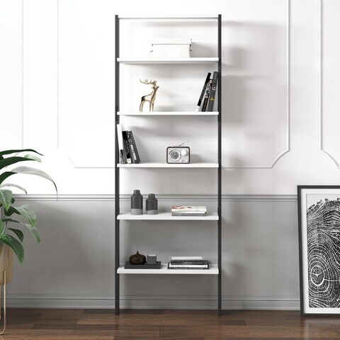 Corp biblioteca, Hanah Home, Hero, 61x180x25 cm, PAL, Antracit/Alb