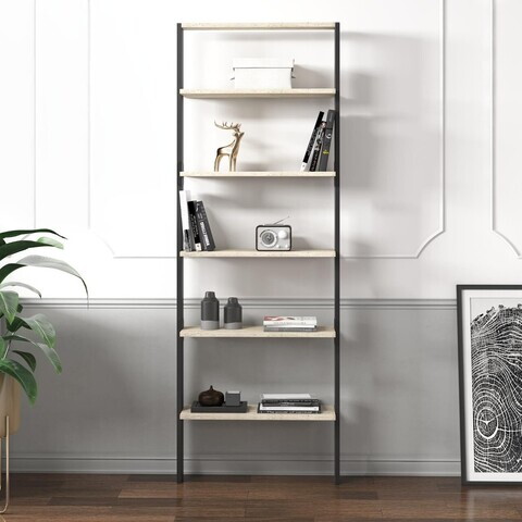 Corp biblioteca, Hanah Home, Hero, 61x180x25 cm, PAL, Travertin / Antracit
