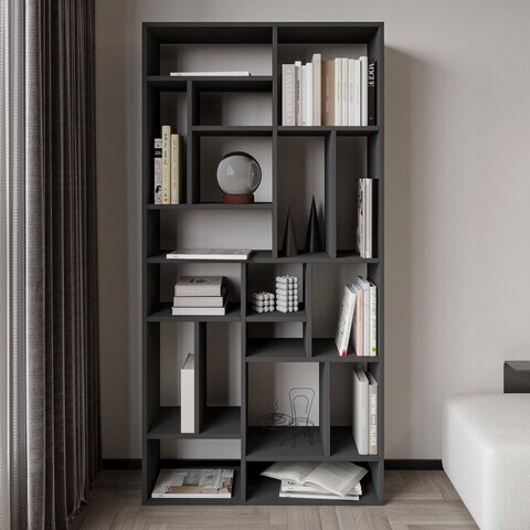 Corp biblioteca, Hanah Home, Nicola, 90x180x30 cm, PAL, Antracit