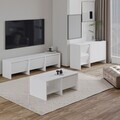 Set mobilier living, Hanah Home, Laris, PAL, Alb