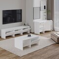 Set mobilier living, Hanah Home, Laris, PAL, Alb