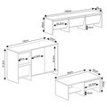 Set mobilier living, Hanah Home, Laris, PAL, Alb