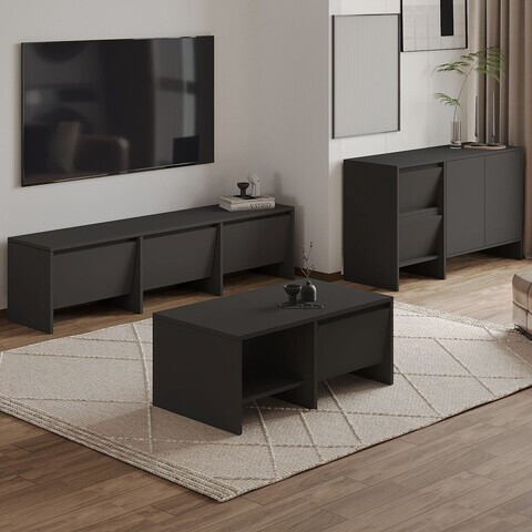 Set mobilier living, Hanah Home, Laris, PAL, Antracit