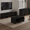 Set mobilier living, Hanah Home, Laris, PAL, Negru