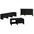 Set mobilier living, Hanah Home, Laris, PAL, Negru