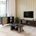 Set mobilier living, Hanah Home, Ravello, PAL, Stejar cald / Antracit