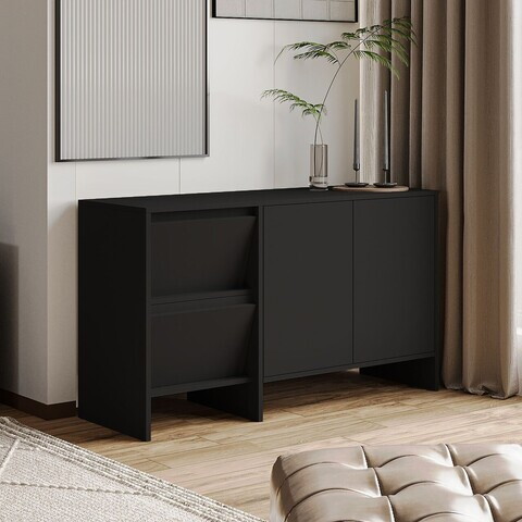 Consola, Hanah Home, Laris 130, 130x81.8x44 cm, PAL, Negru