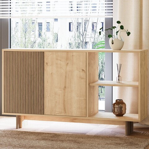 Consola, Hanah Home, Ravello, 140x80x35 cm, PAL, Stejar cald / Stejar safir