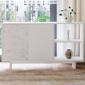 Consola, Hanah Home, Ravello, 140x80x35 cm, PAL, Alb / Marmura