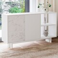 Consola, Hanah Home, Ravello, 140x80x35 cm, PAL, Alb / Marmura