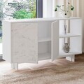 Consola, Hanah Home, Ravello, 140x80x35 cm, PAL, Alb / Marmura