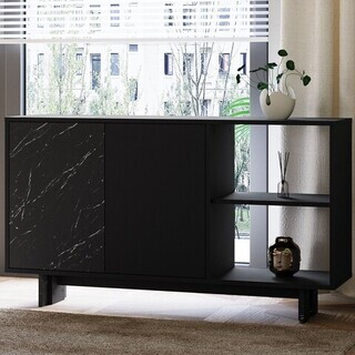 140x80x35 cm, Negru;Marmura