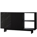 Consola, Hanah Home, Ravello, 140x80x35 cm, PAL, Negru / Marmură