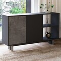 Consola, Hanah Home, Ravello, 140x80x35 cm, PAL, Marmură / Antracit