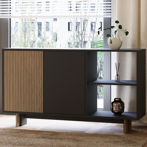 Consola, Hanah Home, Ravello, 140x80x35 cm, PAL, Stejar cald / Antracit