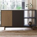 Consola, Hanah Home, Ravello, 140x80x35 cm, PAL, Stejar cald / Antracit