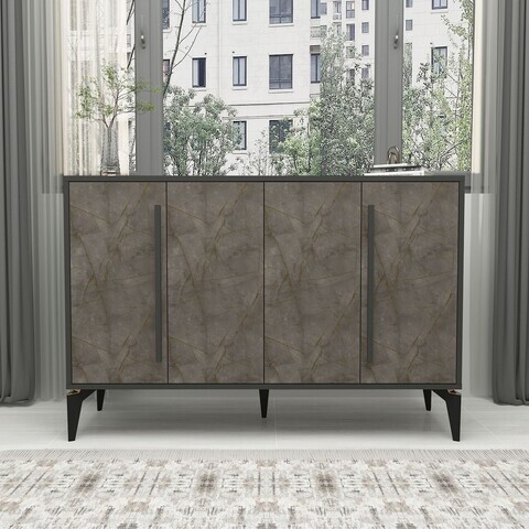 Consola, Hanah Home, Majoır, 140x95x35.3 cm, PAL, Marmură Gordion / Antracit