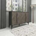 Consola, Hanah Home, Majoır, 140x95x35.3 cm, PAL, Marmură Gordion / Antracit
