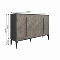 Consola, Hanah Home, Majoır, 140x95x35.3 cm, PAL, Marmură Gordion / Antracit