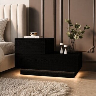 70x35x38.3 cm, Black Wood