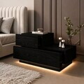 Noptiera, Hanah Home, Kayra, 70x35x38.3 cm, PAL, Black Wood