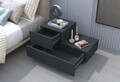 Noptiera, Hanah Home, Kayra, 70x35x38.3 cm, PAL, Antracit