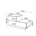 Noptiera, Hanah Home, Kayra, 70x35x38.3 cm, PAL, Maro