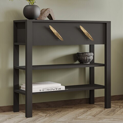 Dulap, Hanah Home, Henric, 90x85x30 cm, PAL, Antracit