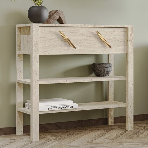 Dulap, Hanah Home, Henric, 90x85x30 cm, PAL, Travertin