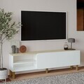 Comoda TV, Hanah Home, River, 150x48.2x31.4 cm, PAL, Stejar alb / safir