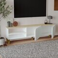 Comoda TV, Hanah Home, River, 150x48.2x31.4 cm, PAL, Stejar alb / safir