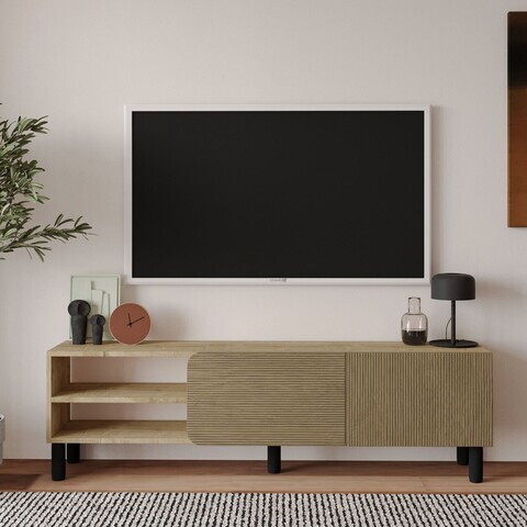 Comoda TV, Hanah Home, River, 150x48.2x31.4 cm, PAL, Stejar cald / Stejar safir