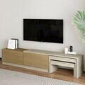 Comoda TV, Hanah Home, Nest, 180x36x30 cm, PAL, Travertin / Stejar cald