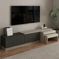 Comoda TV, Hanah Home, Nest, 180x36x30 cm, PAL, Travertin / Antracit