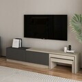 Comoda TV, Hanah Home, Nest, 180x36x30 cm, PAL, Travertin / Antracit