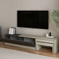 Comoda TV, Hanah Home, Nest, 180x36x30 cm, PAL, Travertin / Antracit
