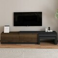 Comoda TV, Hanah Home, Nest, 180x36x30 cm, PAL, Antracit / Nuc antic