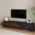 Comoda TV, Hanah Home, Nest, 180x36x30 cm, PAL, Antracit / Nuc antic