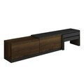 Comoda TV, Hanah Home, Nest, 180x36x30 cm, PAL, Antracit / Nuc antic