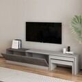 Comoda TV, Hanah Home, Nest, 180x36x30 cm, PAL, Marmură Gordion / Gri