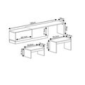Comoda TV, Hanah Home, Nest, 180x36x30 cm, PAL, Marmură Gordion / Gri