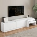Comoda TV, Hanah Home, Nest, 180x36x30 cm, PAL, Alb