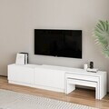 Comoda TV, Hanah Home, Nest, 180x36x30 cm, PAL, Alb