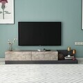 Comoda TV, Hanah Home, Major, 180x30x37 cm, PAL, Marmură Gordion / Antracit