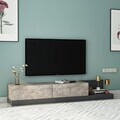Comoda TV, Hanah Home, Major, 180x30x37 cm, PAL, Marmură Gordion / Antracit