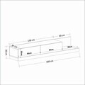 Comoda TV, Hanah Home, Major, 180x30x37 cm, PAL, Marmură Gordion / Antracit