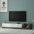 Comoda TV, Hanah Home, Major, 180x30x37 cm, PAL, Marmură Marmo / Antracit
