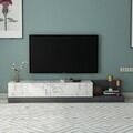 Comoda TV, Hanah Home, Major, 180x30x37 cm, PAL, Marmură Marmo / Antracit