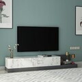 Comoda TV, Hanah Home, Major, 180x30x37 cm, PAL, Marmură Marmo / Antracit