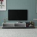 Comoda TV, Hanah Home, Major, 180x30x37 cm, PAL, Marmură Marmo / Antracit